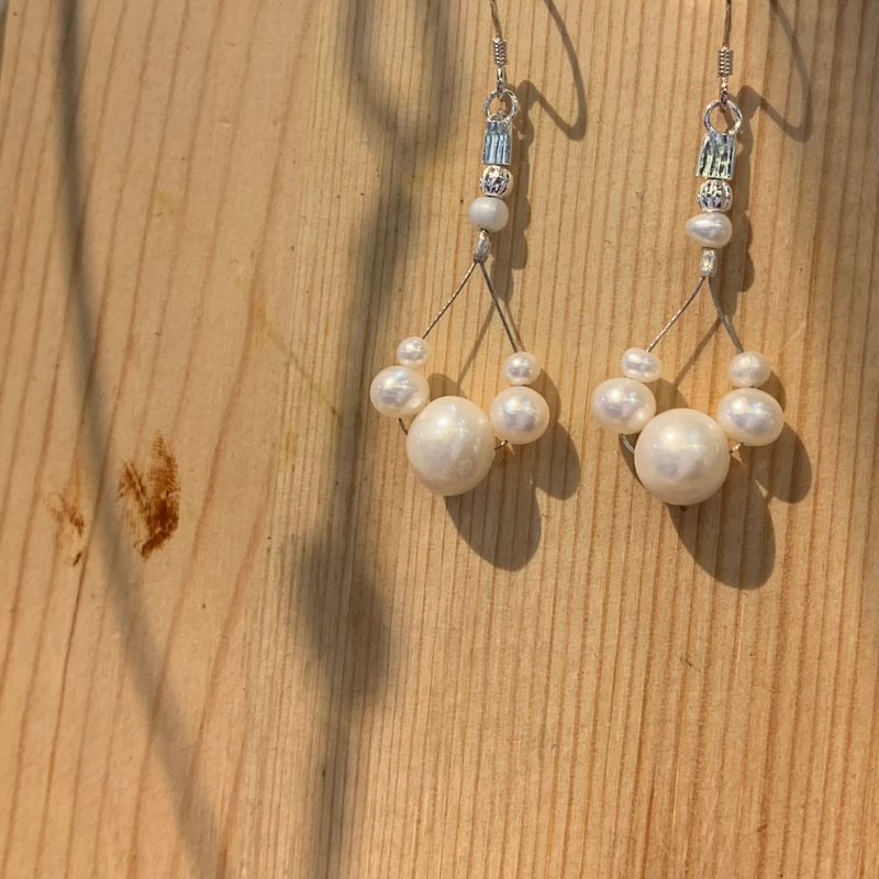 Linear Drop Pearl Earrings_ Drop - Earrings & Clip-ons - Pearl White