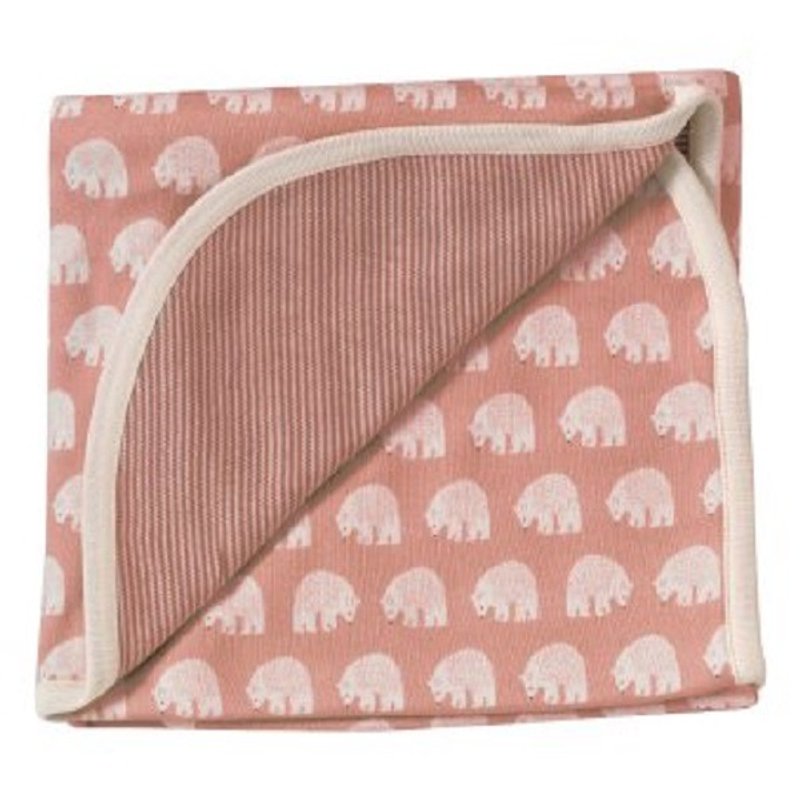 100% 有機棉 粉色北極熊 嬰兒包巾 英國生產製造 - 彌月禮盒 - 棉．麻 多色