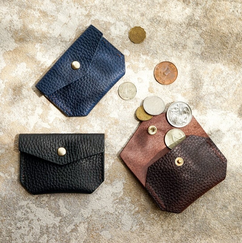 No.51 Thin Coin Case【E-Margot】 - 零錢包/小錢包 - 真皮 黑色