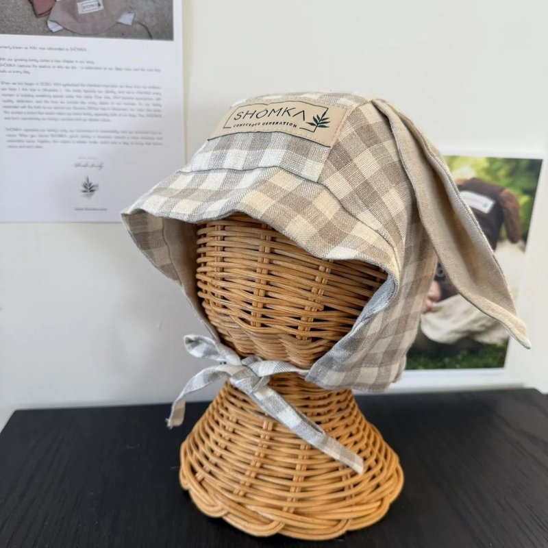 SHÓMKA 小兔軟帽 RABBIT BONNET 49cm - 男/女童裝 - 亞麻 白色