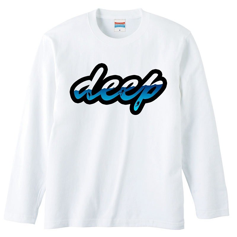 ロングスリーブTシャツ / Deep - Tシャツ メンズ - コットン・麻 ホワイト