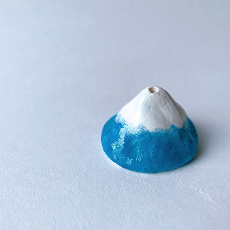 (回禮禮物)富士山陶瓷線香座 - 香薰/精油/線香 - 陶 藍色