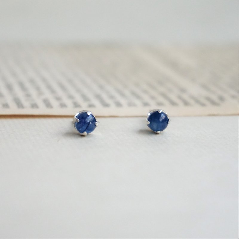 9月誕生石 - 藍晶石耳環 -誕生石耳針 Birthstone - 耳環/耳夾 - 半寶石 藍色