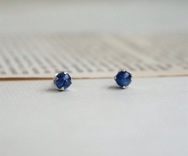 9月誕生石 藍晶石耳環 誕生石耳針birthstone 設計館modomodo飾品設計 耳環 耳夾 Pinkoi