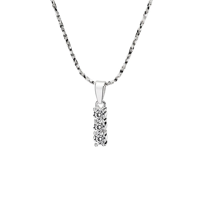 Elegant and Charming Single Row Diamond 925 Sterling Silver Necklace for Women - Necklaces - Sterling Silver Silver