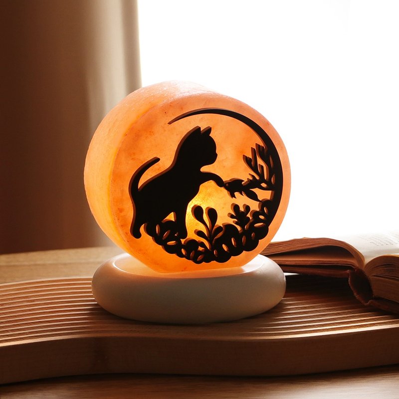 潛夢之旅 I 小剪影 I 玫瑰款 l 鹽燈 l 貓系列 l 擺飾 夜燈 - 擺飾/家飾品 - 玉石 