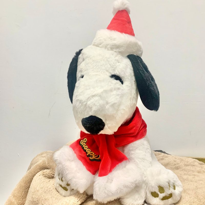 Snoopy 史努比 玩偶 史奴比 聖誕節圍巾 - 公仔模型 - 聚酯纖維 白色