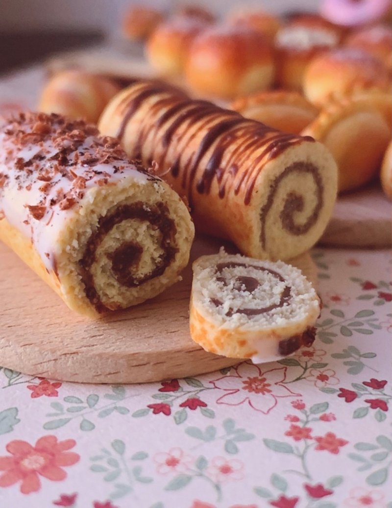 Miniature sweet roll. TUTORIAL polymer clay. Miniature food. Video. Diy clay - 手工藝教學/工具書 - 其他材質 
