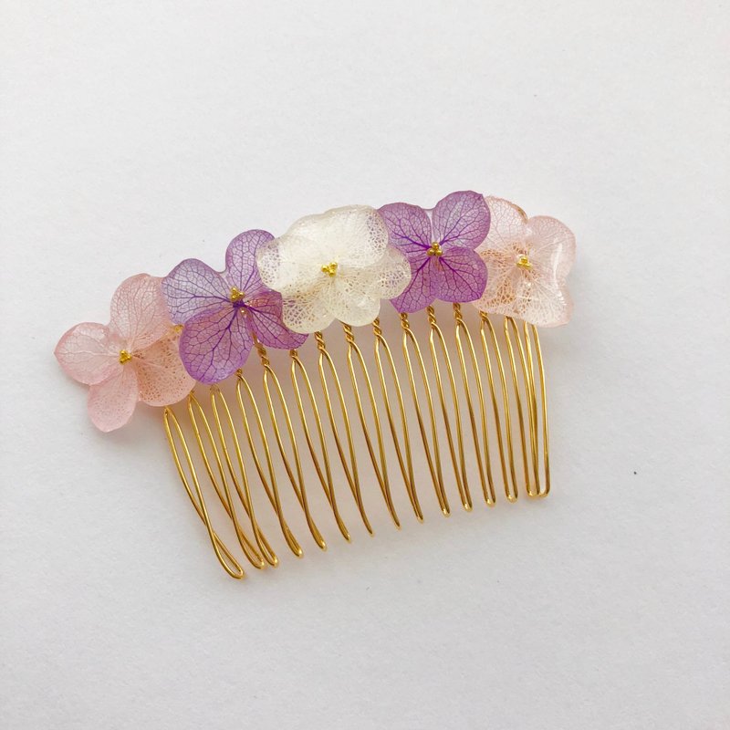 Hydrangea's Hair Comb*Pink Purple* - Hair Accessories - Plants & Flowers Red