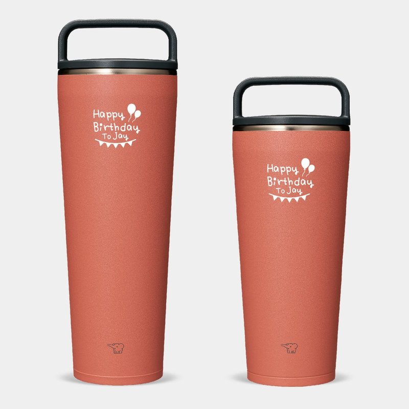 【客製化禮物】720 / 890ml 象印隨行杯 生日快樂 客製化文字 008 - 保溫瓶/保溫杯 - 不鏽鋼 紅色