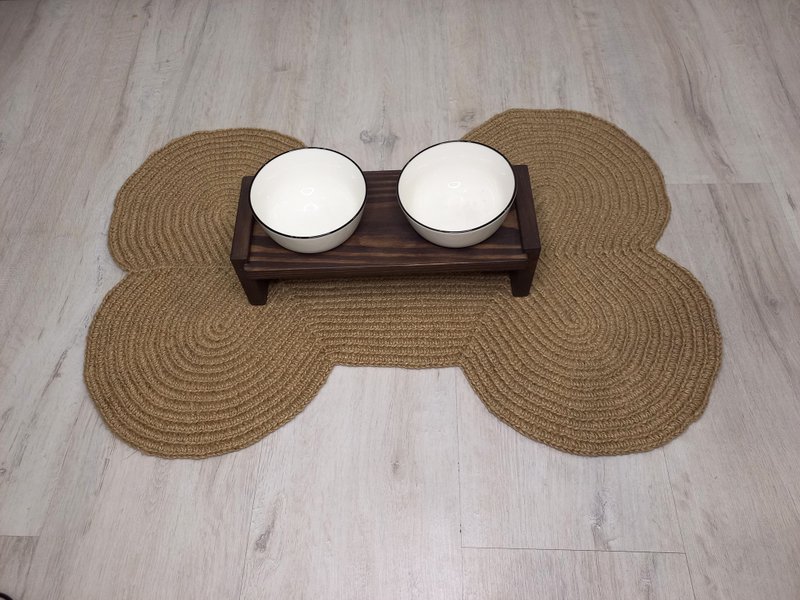 Jute pet rug, bone shape,mat pet, placemat or scratching post, coaster - 客製化寵物商品 - 環保材質 