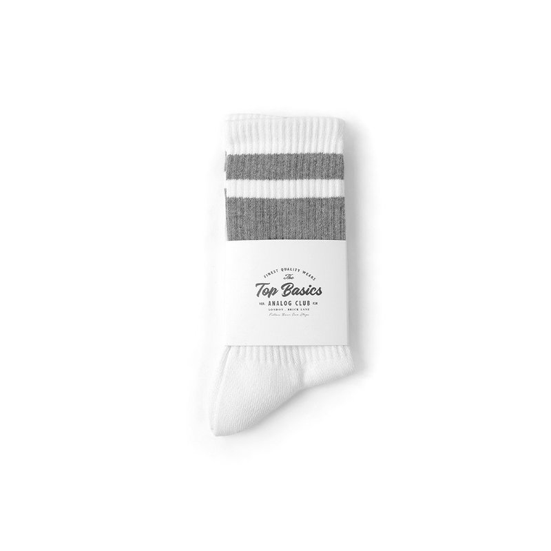 TopBasics Two Tone Thick Stripe Socks - ถุงเท้า - ผ้าฝ้าย/ผ้าลินิน 