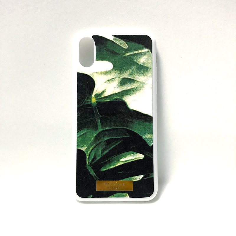 Cloth phone case - Tropical Garden (Iphone X spot in the picture) - เคส/ซองมือถือ - ผ้าฝ้าย/ผ้าลินิน สีเขียว