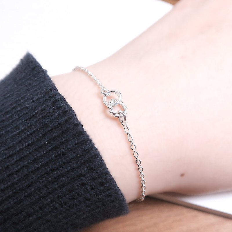 Mini mini rolled twist 925 sterling silver bracelet girls bracelet - Bracelets - Sterling Silver Silver