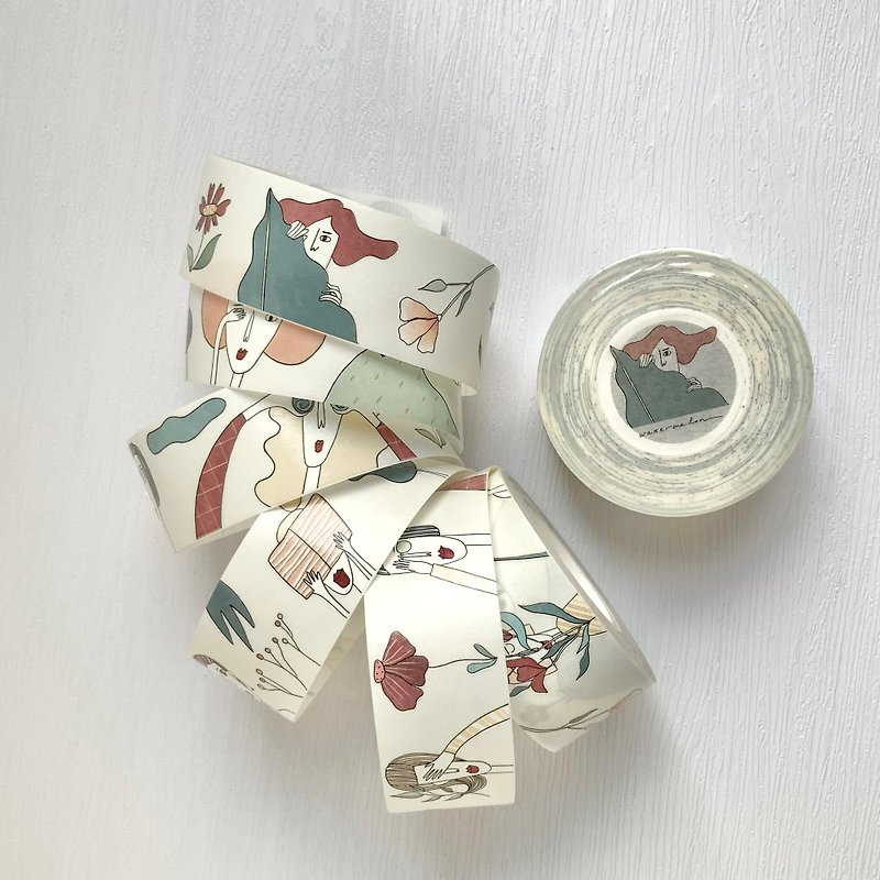 Hide and Seek Between Flowers/Washi Tape (with release paper) - Washi Tape - Paper 