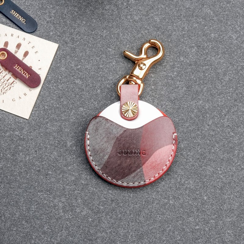 Gogoro/gogoro2 Keyholder /La Bretagna Wipe Wax Camo Series Venice Red - Keychains - Genuine Leather Red