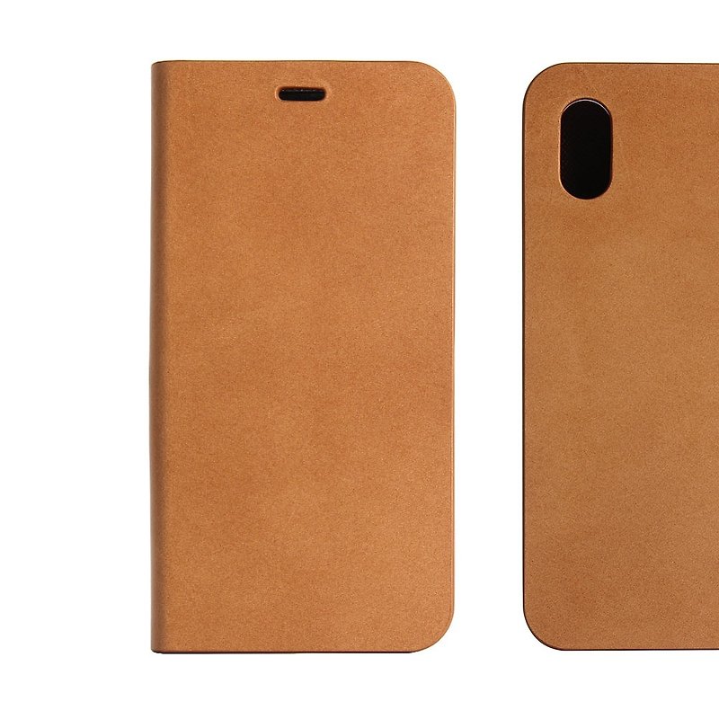 BEFINE iPhone X TASCA Premiun leather side lift case - light brown (8809402594337) - เคส/ซองมือถือ - หนังแท้ สีกากี