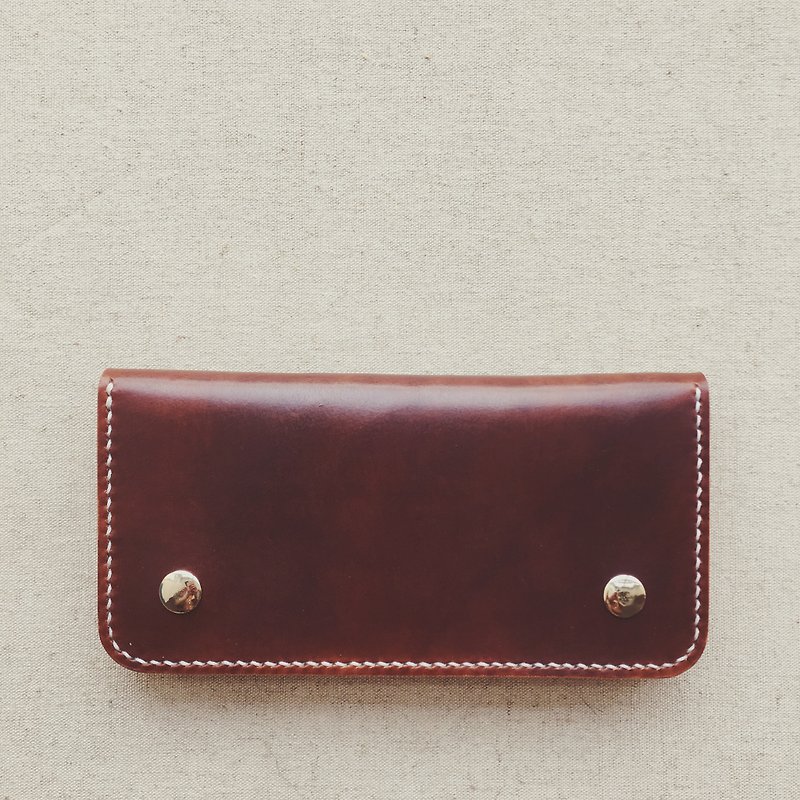 マルチカードロングクリップ財布イタリア狸狸革茶色の色の手作りの革のデザインカスタム染色 - 財布 - 革 