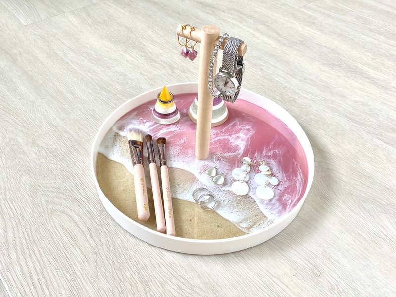 Accessories Display Tray, Ocean Theme, Lilac, Wedding Gift, Home Gift - 擺飾/家飾品 - 樹脂 粉紅色