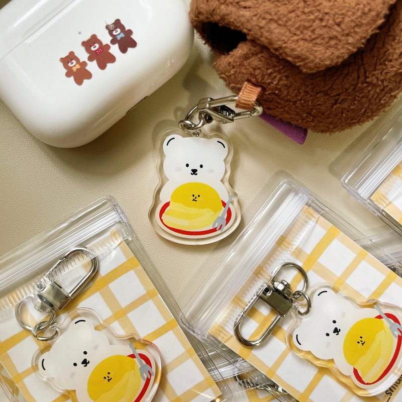 _smallthings 白丸菠蘿油匙扣 - 鑰匙圈/鑰匙包 - 壓克力 多色
