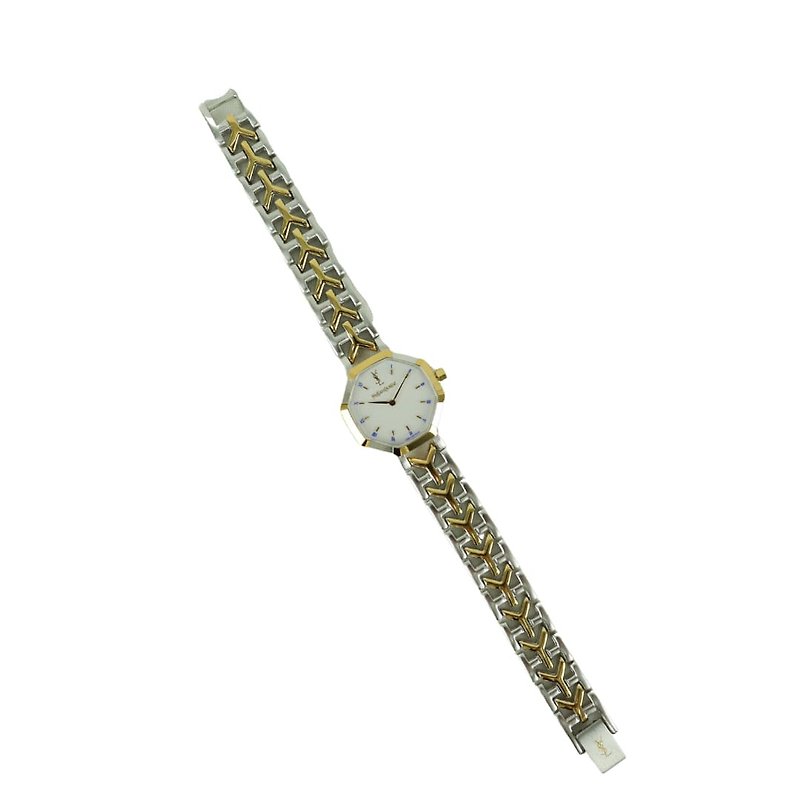 YSL Yves Saint Laurent Women's Watch Two Tone Quartz (01394) - นาฬิกาผู้หญิง - โลหะ สีเงิน