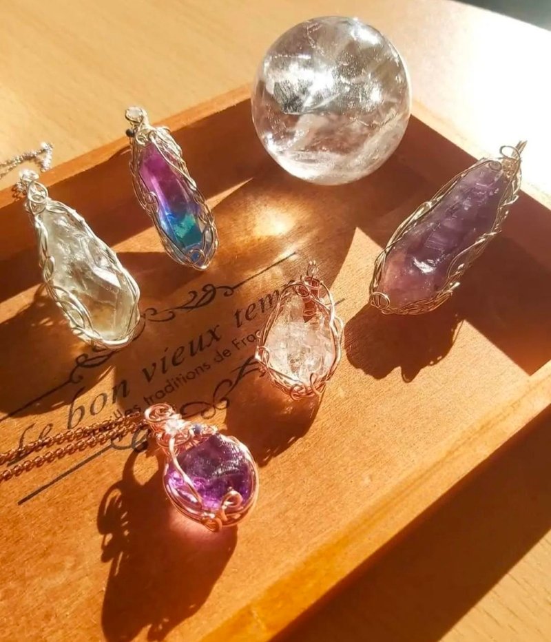 水晶礦石金屬線包框 手作課 - 金工/飾品 - 水晶 