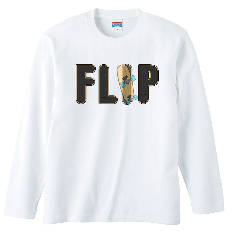 Long sleeve T-shirt / FLIP - เสื้อยืดผู้ชาย - ผ้าฝ้าย/ผ้าลินิน ขาว