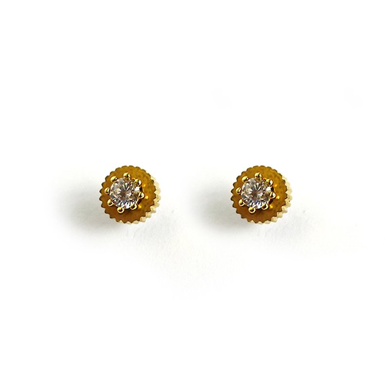 Ficelle | Handmade Brass Natural Stone Bracelet | [Guardian] Tender Gentle - Earrings - Earrings & Clip-ons - Gemstone 