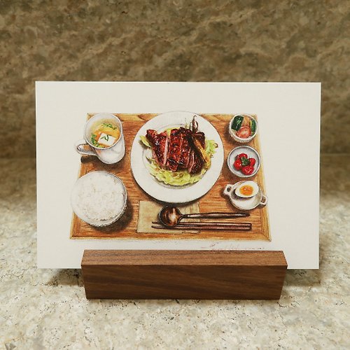 香魚療癒食堂 爐烤雞腿排特餐－美食明信片/食物明信片/美食卡片/食物卡片
