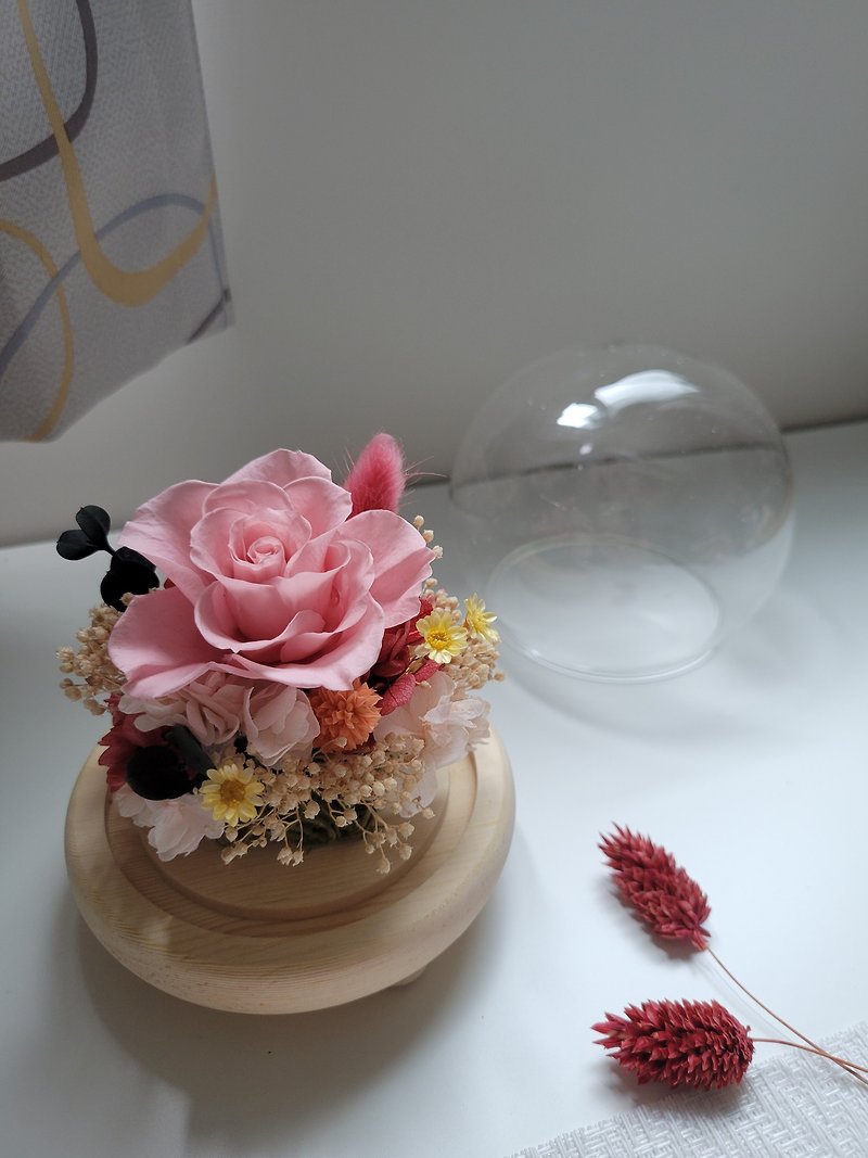 Pink Lovely Immortal Glass Flower Gift Customized Floral Design Festival/Gift - จัดดอกไม้/ต้นไม้ - พืช/ดอกไม้ สึชมพู