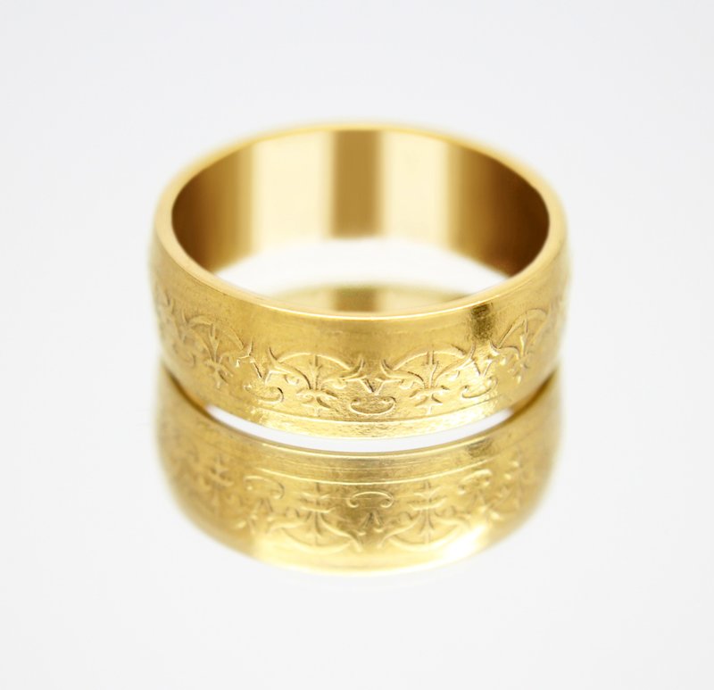 Gold Coin Ring Morocco Coin ring 2 falusa 1892 replica 18k gold plated ring - 戒指 - 其他金屬 