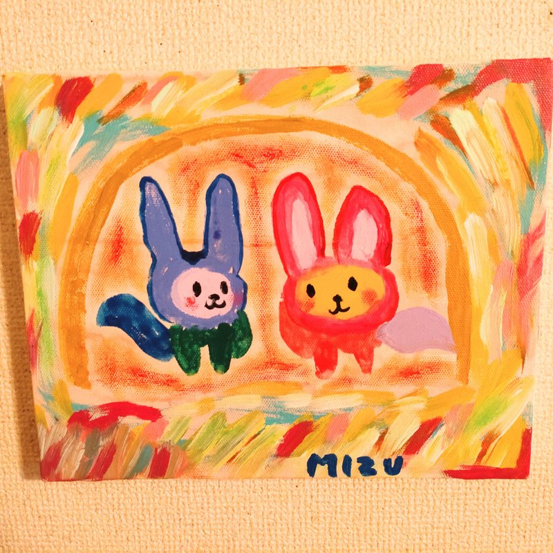 絵画　一点物　仲良し - 海報/掛畫/掛布 - 其他材質 