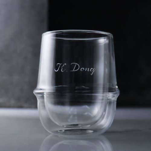 MSA玻璃雕刻 250cc【日本Kinto】KRONOS 耐熱雙層咖啡杯 客製刻字送男友