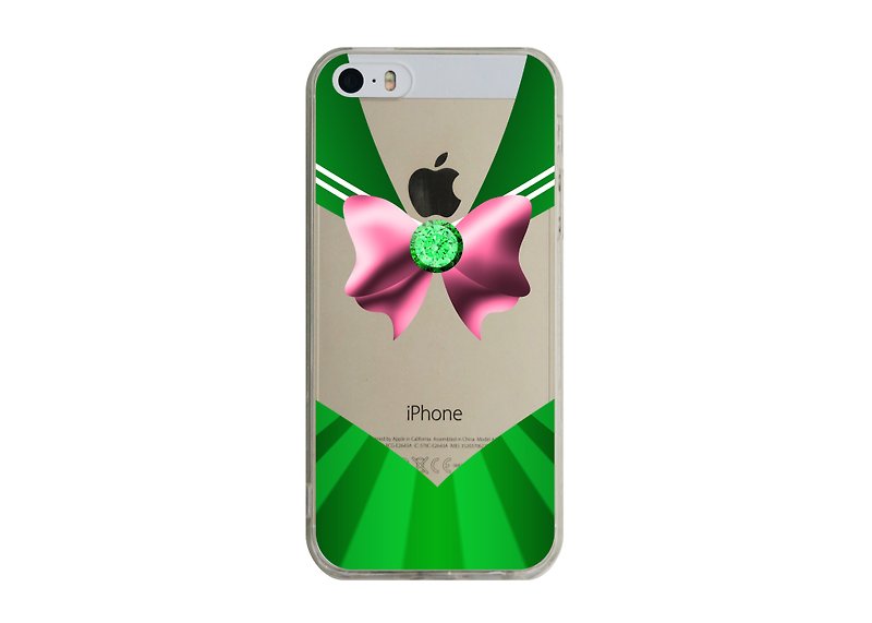 カスタムグリーンセーラースーツ透明iPhone x 8 7 6sプラス5sサムスンノートS7 S8 S9プラスHTC LGソニー携帯電話ケース - スマホケース - プラスチック グリーン