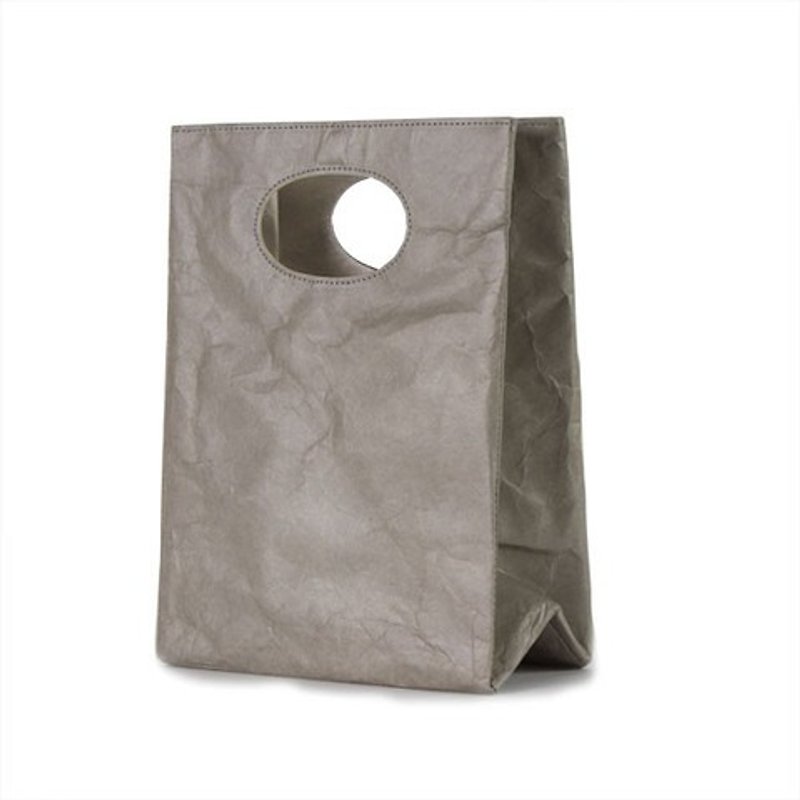 【Tyvek 100%纖維紙】防水塗鴉兩用袋--銀灰色 - 手提包/手提袋 - 紙 灰色