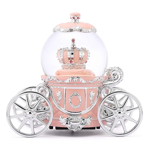 JARLL 讚爾藝術 幸福加冕 水晶球音樂盒 結婚求婚婚禮情人節禮物王冠馬車
