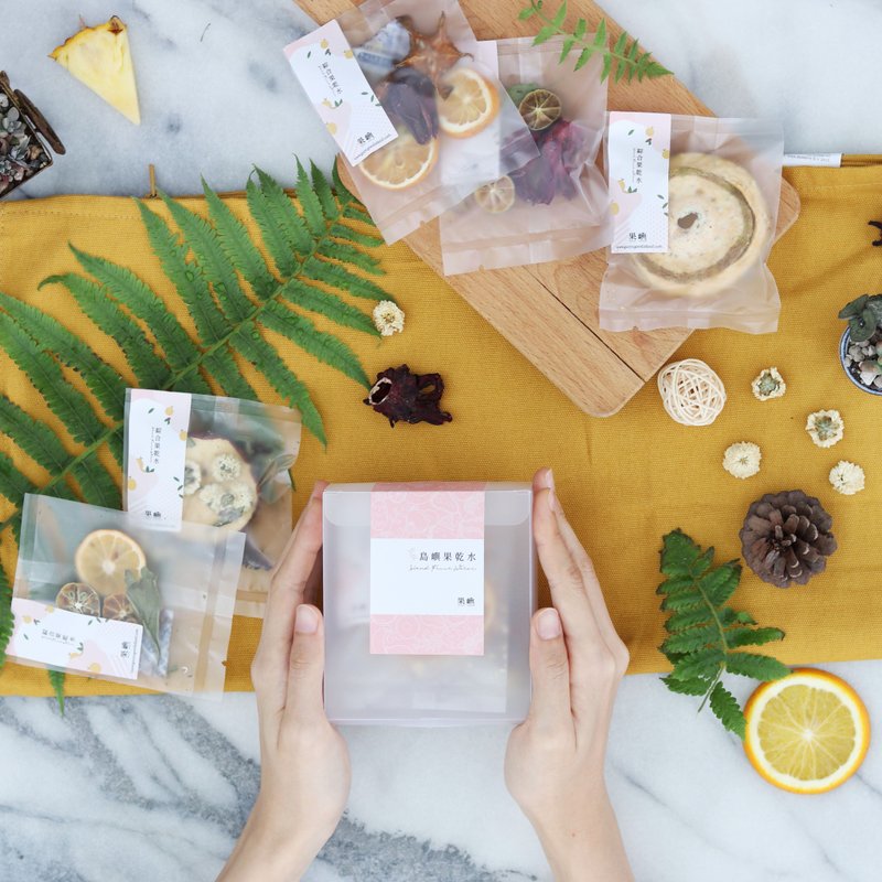 [Gift] Small and thoughtful limited edition | Small satisfying gift box | Island dried fruit water 3-piece set - Tea - Fresh Ingredients Pink