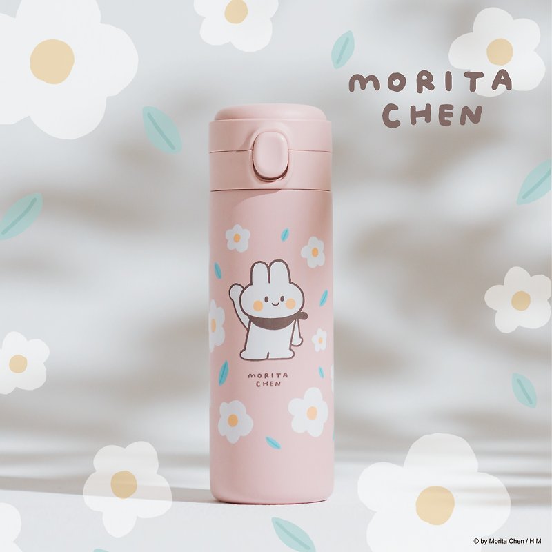 Gift [Chen Morita x Slowly Pick] Illustration Titanium Ceramic Thermos Cup-Kettle - Vacuum Flasks - Stainless Steel Pink