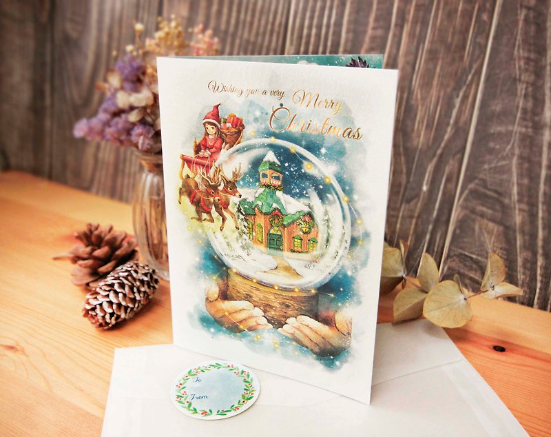 クリスマス雪のカード - カード・はがき - 紙 多色