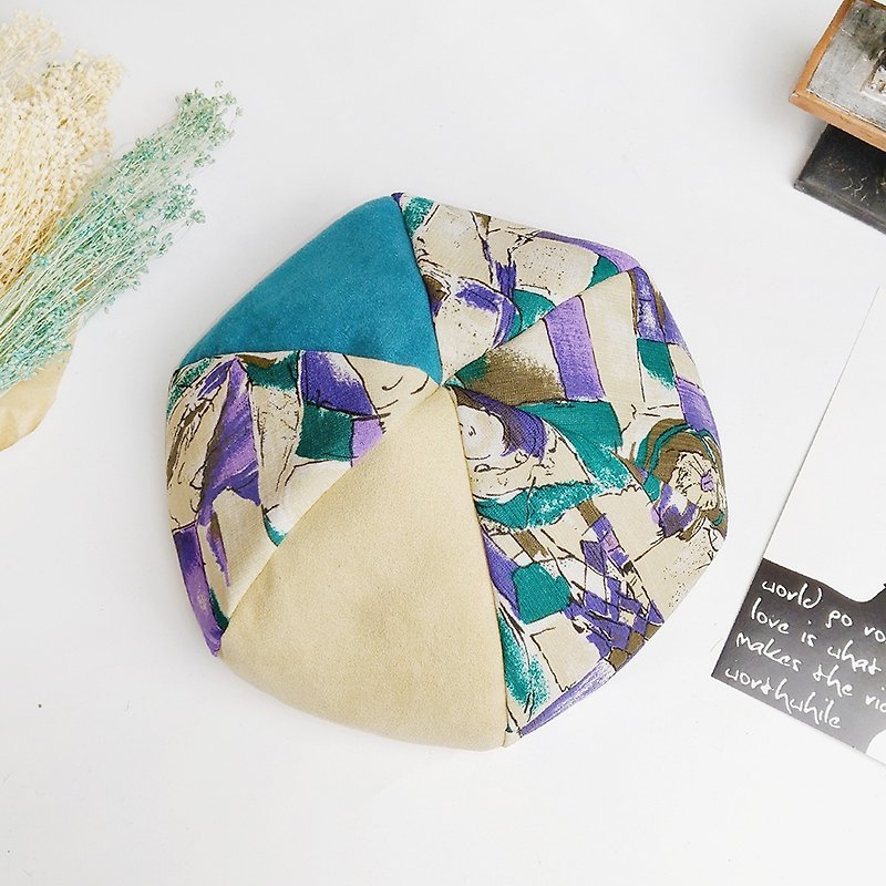 手作りベレー帽子四季ベレテレトロな男女の画家帽子性格[采绚紫青] B-73 - 帽子 - コットン・麻 ホワイト