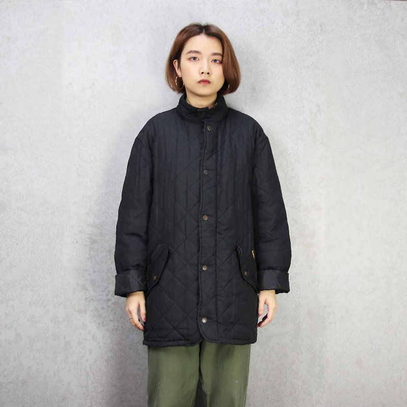 Tsubasa.Y ancient house Barbour006 black quilted jacket, lightweight cotton jacket to keep warm - Women's Casual & Functional Jackets - Nylon 
