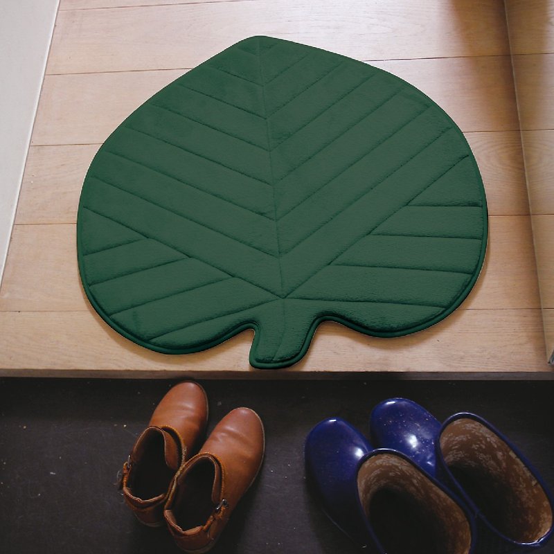 【SPICE】日本進口 樹葉腳踏墊(60*60cm)圓形樹葉-綠色 - 地墊/地毯 - 其他材質 綠色