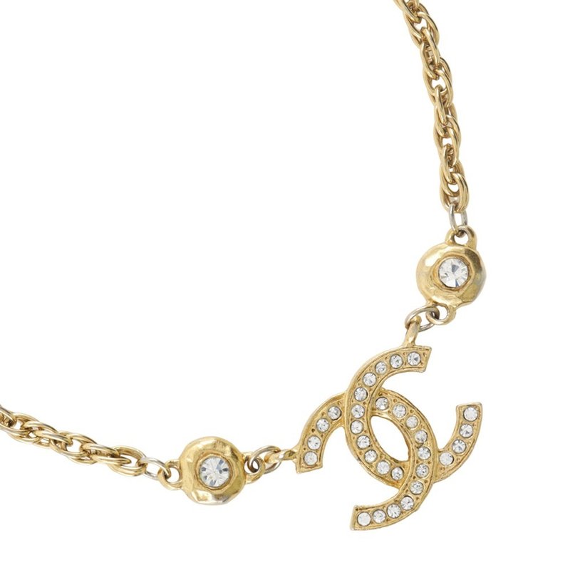 【日本直送】シャネル CHANEL ココマーク ネックレス ヴィンテージ 金メッキ×ラインストーン 約29.5g レディース【中古】 - 項鍊 - 其他金屬 金色