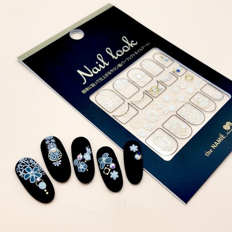 【DIY Nail Art】Nail Look Nail Art Decorative Art Sticker Sweet Lace - ยาทาเล็บ - กระดาษ สีทอง