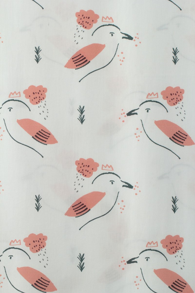 Life in the Treasure × Li Ruo-Yi Illustration Fabric - Spring Day (Powder) - Other - Cotton & Hemp 