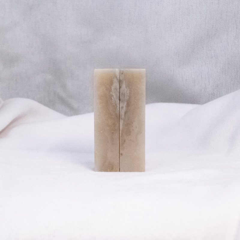 愛你一萬年 / 寶泥齋客製結婚/情人對章 - 精品老撾石 - 印章/印台 - 石頭 卡其色