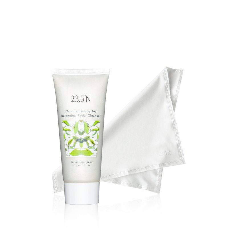 Oriental Beauty Tea Balancing Cream 120mL+ Exfoliating Beauty Towel - ผลิตภัณฑ์ทำความสะอาดหน้า - วัสดุอื่นๆ สีนำ้ตาล