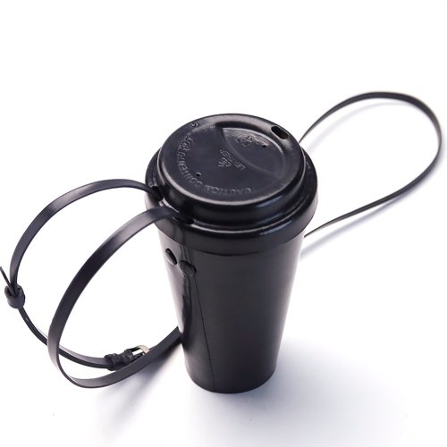 柚子手造手工皮具工作室 真皮側背杯子包奶茶咖啡杯造型頭層牛皮口紅包零錢包耳機包收納