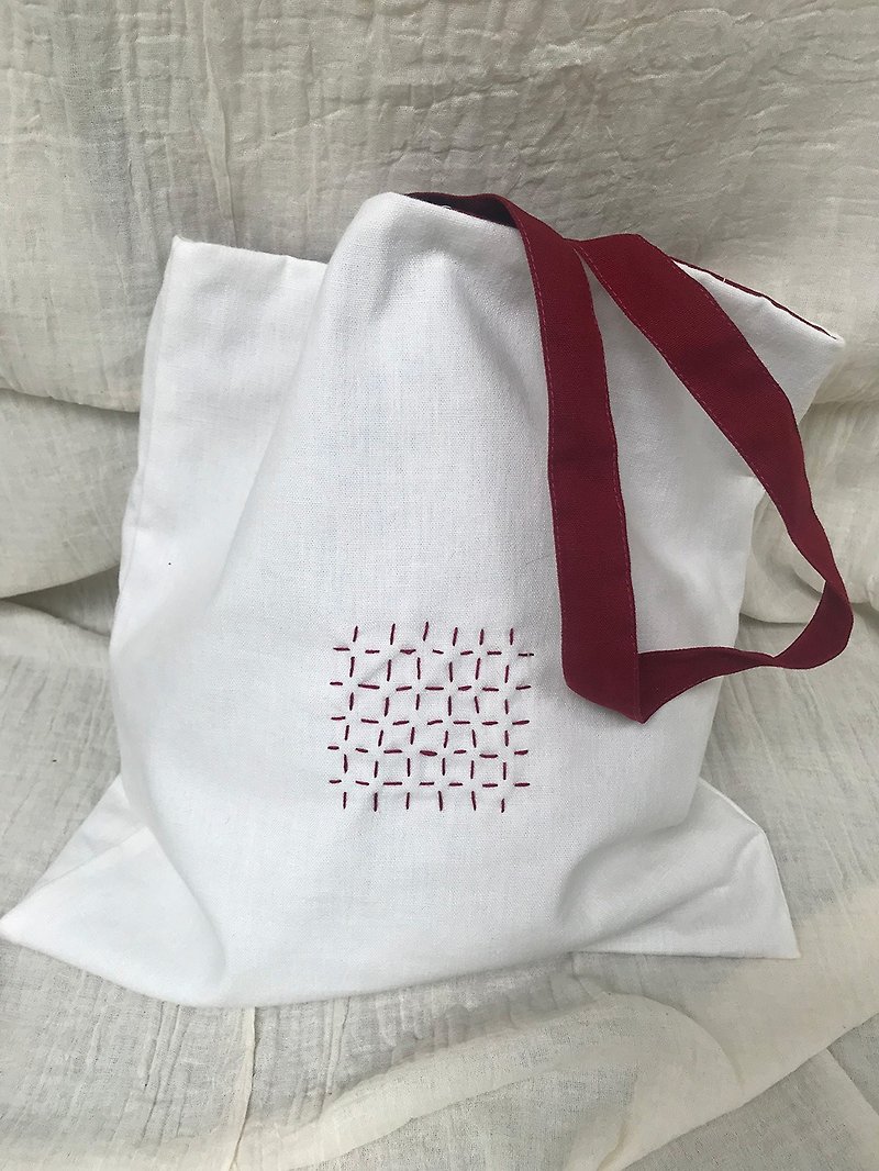 Red and White Zodiac Tote Bag - Handbags & Totes - Cotton & Hemp 