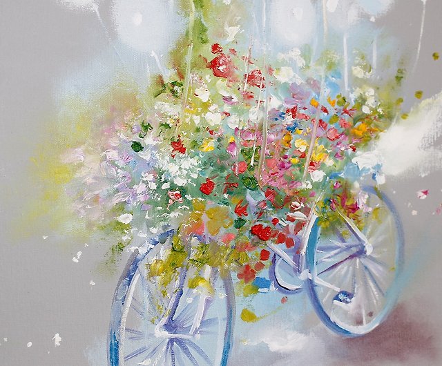 Annet　幸せになる。ジークレー版画。ブルームの自転車。　ショップ　Pinkoi　Loginova　ウォールデコ・壁紙